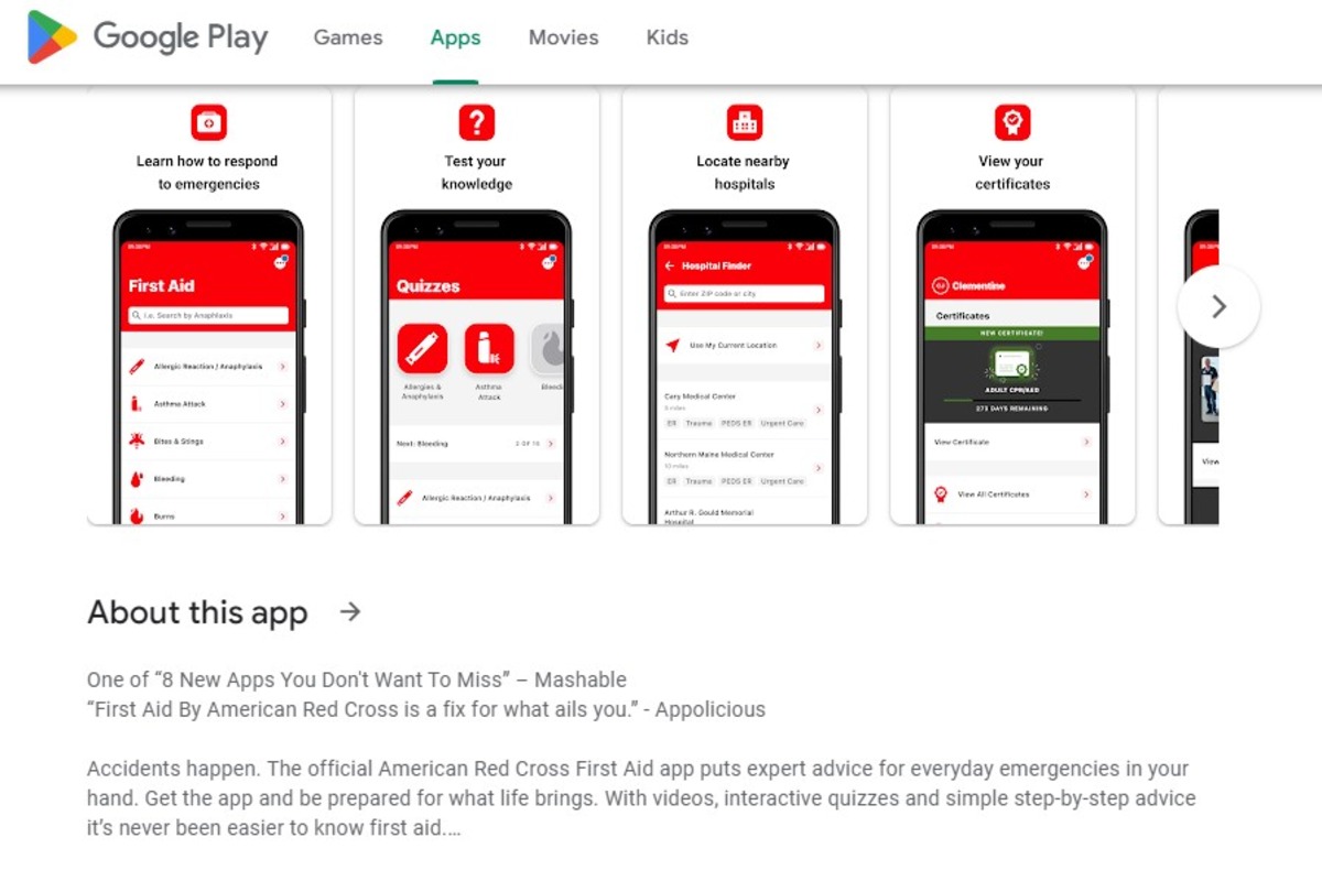 First Aid App by Red Cross